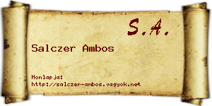 Salczer Ambos névjegykártya